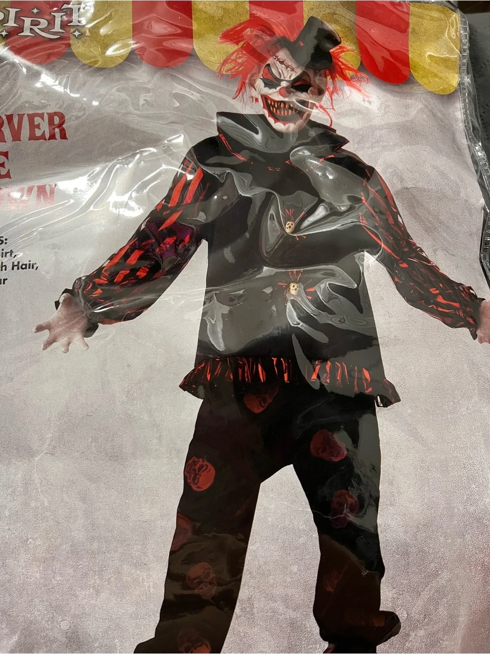 Spirit Carver the Clown adult Costume - Black & Red - Picture 5 of 6